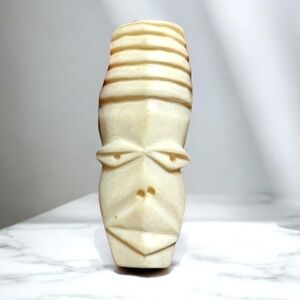 Vintage 1930s Carved Bone Tribal Pendant Estate Rare